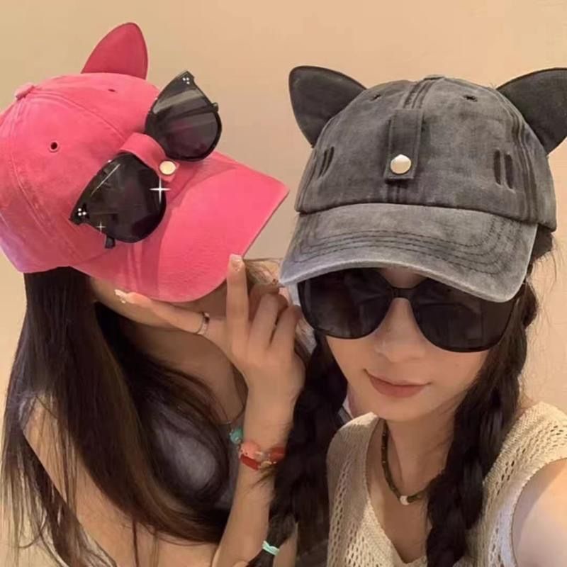墨鏡貓耳鴨舌帽