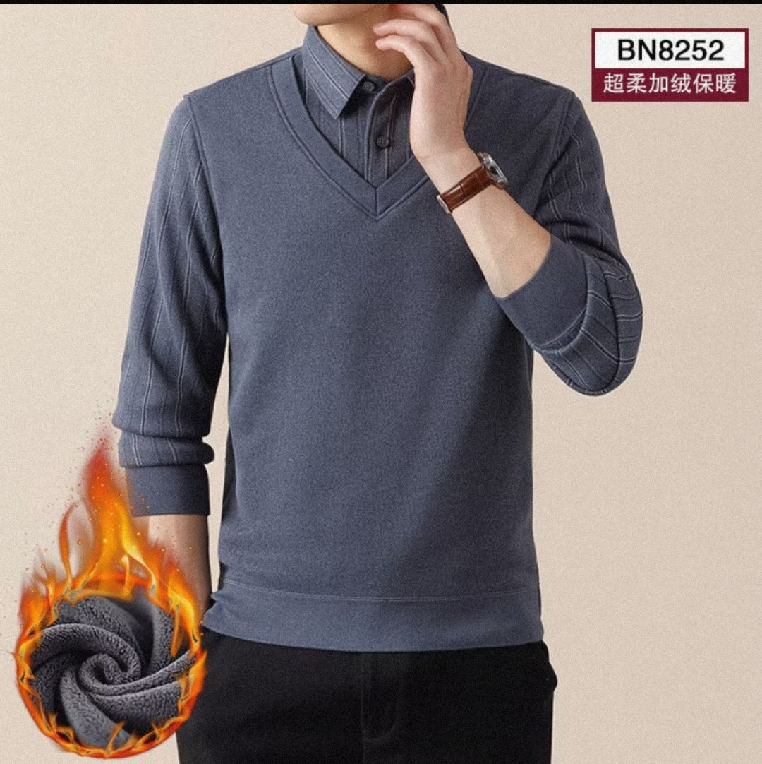 假兩件加絨毛衣